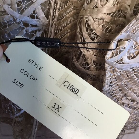 Soulmates Women New 2 Pc Crochet 100% Silk Hand‎ Crafted Top,Jacket /Blazer - Picture 5 of 14